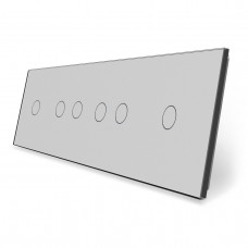 Сенсорная панель выключателя 6 сенсоров (1-2-2-1) серый стекло