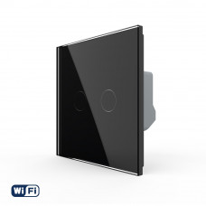 Умный сенсорный Wi-Fi выключатель 2 сенсора черный стекло