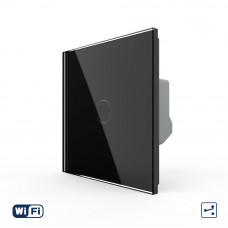 Умный сенсорный Wi-Fi проходной выключатель 1 сенсор черный стекло