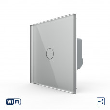 Умный сенсорный Wi-Fi проходной выключатель 1 сенсор серый стекло