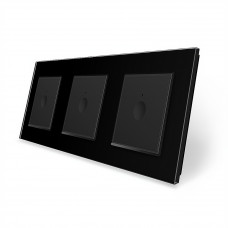 Сенсорный выключатель Sense 3 сенсора (1-1-1) черный стекло