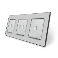 Сенсорный выключатель Sense 4 сенсора (1-2-1) серый стекло