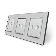 Сенсорный выключатель Sense 5 сенсоров (1-2-2) серый стекло