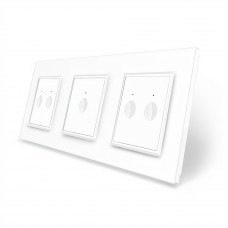 Сенсорный выключатель Sense 5 сенсоров (2-1-2) белый стекло