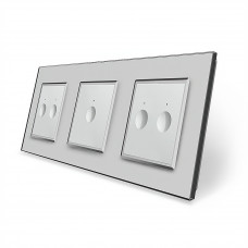 Сенсорный выключатель Sense 5 сенсоров (2-1-2) серый стекло