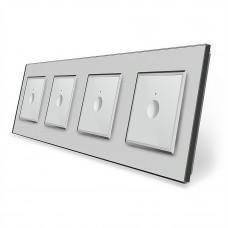 Сенсорный выключатель Sense 4 сенсора (1-1-1-1) серый стекло