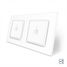 Сенсорный проходной выключатель Sense 2 сенсора (1-1) белый стекло