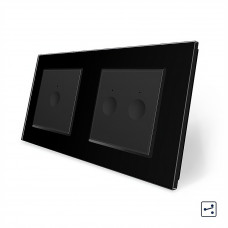Сенсорный проходной выключатель Sense 3 сенсора (1-2) черный стекло