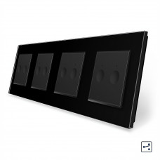 Сенсорный проходной выключатель Sense 8 сенсоров (2-2-2-2) черный стекло