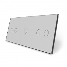 Сенсорная панель для выключателя 5 сенсоров (2-1-2) серый стекло