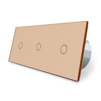 Сенсорный диммер 3 сенсора (1-1-1) золото стекло