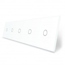 Сенсорная панель для выключателя 5 сенсоров (1-1-1-1-1) белый стекло