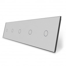 Сенсорная панель для выключателя 5 сенсоров (1-1-1-1-1) серый стекло