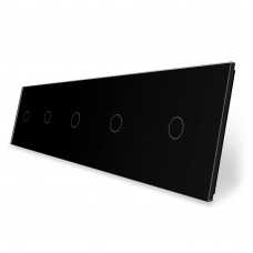Сенсорная панель для выключателя 5 сенсоров (1-1-1-1-1) черный стекло