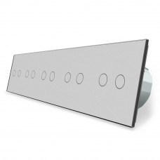 Сенсорный выключатель 10 сенсоров (2-2-2-2-2) серый стекло