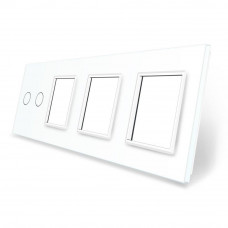 Сенсорная панель комбинированная для выключателя 2 сенсор 3 розетки (2-0-0-0) белый стекло