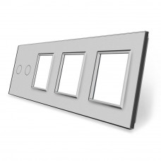 Сенсорная панель комбинированная для выключателя 2 сенсор 3 розетки (2-0-0-0) серый стекло