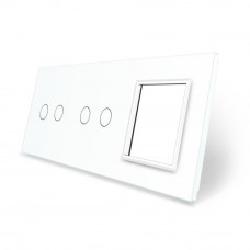 Сенсорная панель комбинированная для выключателя 4 сенсора 1 розетка (2-2-0) белый стекло