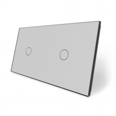Сенсорная панель для выключателя 2 сенсора (1-1) серый стекло