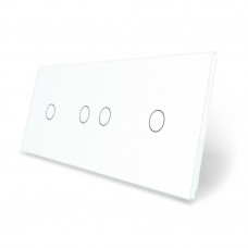 Сенсорная панель для выключателя 4 сенсора (1-2-1) белый стекло