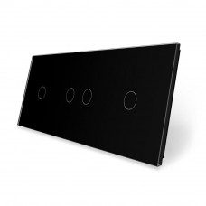 Сенсорная панель для выключателя 4 сенсора (1-2-1) черный стекло