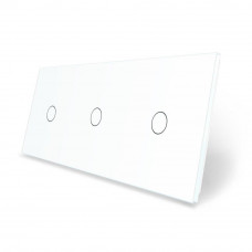 Сенсорная панель для выключателя 3 сенсора (1-1-1) белый стекло