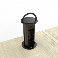 Пустий потрійний висувний блок з USB чорний