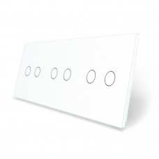 Сенсорная панель для выключателя 6 сенсоров (2-2-2) белый стекло