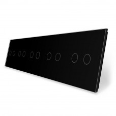Сенсорная панель для выключателя 10 сенсоров (2-2-2-2-2) черный стекло