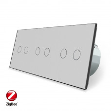 Умный сенсорный ZigBee выключатель 6 сенсоров (2-2-2) серый