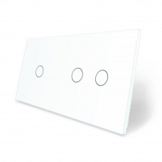 Сенсорная панель для выключателя 3 сенсора (1-2) белый стекло