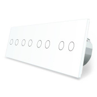 Сенсорный выключатель 8 сенсоров (2-2-2-2) белый стекло