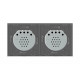 Бесконтактный выключатель 2 сенсора (1-1) серый стекло