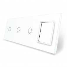 Сенсорная панель комбинированная для выключателя 3 сенсора 1 розетка (1-1-1-0) белый стекло