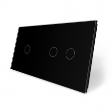 Сенсорная панель для выключателя 3 сенсора (1-2) черный стекло