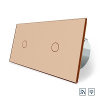 Сенсорный радиоуправляемый диммер 2 сенсора (1-1) золото стекло