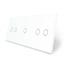 Сенсорная панель для выключателя 5 сенсоров (2-1-2) белый стекло