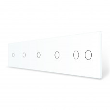 Сенсорная панель для выключателя 6 сенсоров (1-1-1-1-2) белый стекло