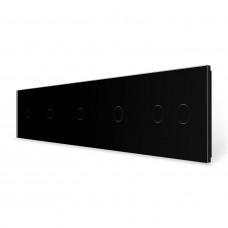 Сенсорная панель для выключателя 6 сенсоров (1-1-1-1-2) черный стекло