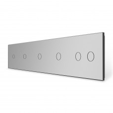 Сенсорная панель для выключателя 6 сенсоров (1-1-1-1-2) серый стекло