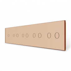 Сенсорная панель для выключателя 9 сенсоров (1-2-2-2-2) золото стекло