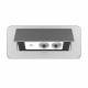 Розетка меблева подвійна з USB-С білий в сірому