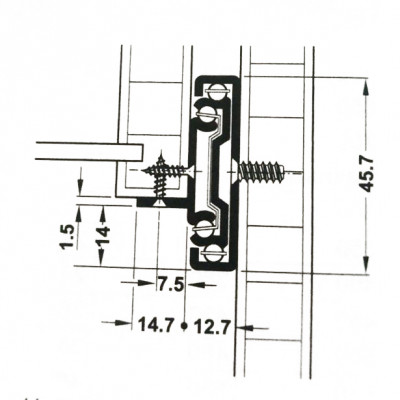 Направляющие бокового или накладного монтажа Hafele 450 мм
