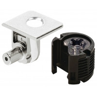 Стяжка Tab V с фиксатором для вставки в отверстие для детали от 19 мм никелированная