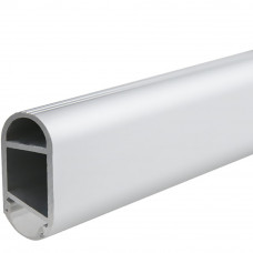 Труба овальна з пазом для LED-стрічки L=2000 мм та лінзою 30х15 алюмінієва срібло