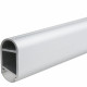 Труба овальная с пазом для LED-ленты L=2000 мм и линзой 30х15 алюминиевая серебро