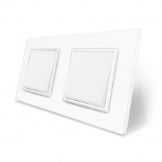 Комплект одноклавишных выключателей белый стекло