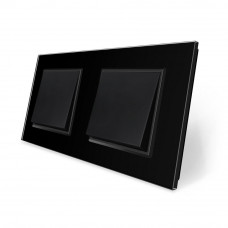 Комплект одноклавишных выключателей черный стекло