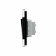 Кнопочный двухклавишный выключатель без фиксации Импульсный выключатель черный стекло