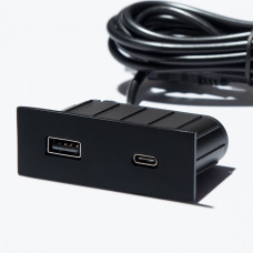Вбудований USB-порт Versapick USB (5v) + USB Type C прямокутний чорний матовий